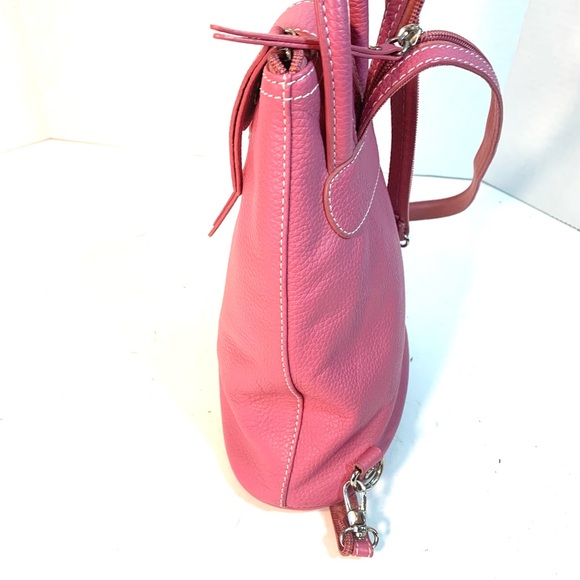 VERA PELLE Pink Leather Mini Backpack Purse - Picture 5 of 11